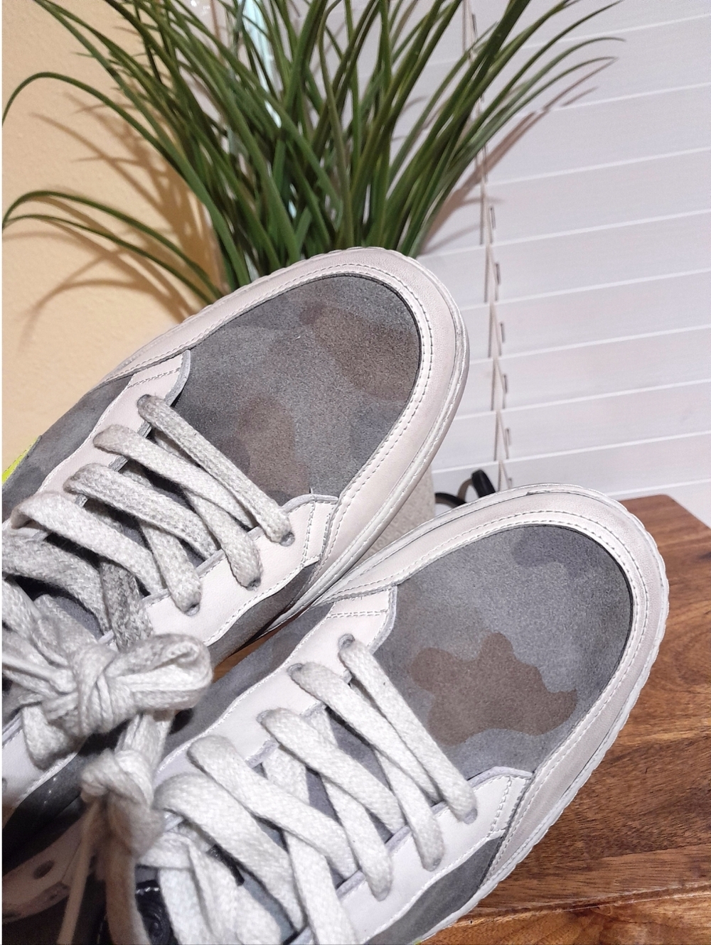 Sepol Estrella sneakers retail $260 camo leather dirty look grunge sz 12 men's - Picture 6 of 10
